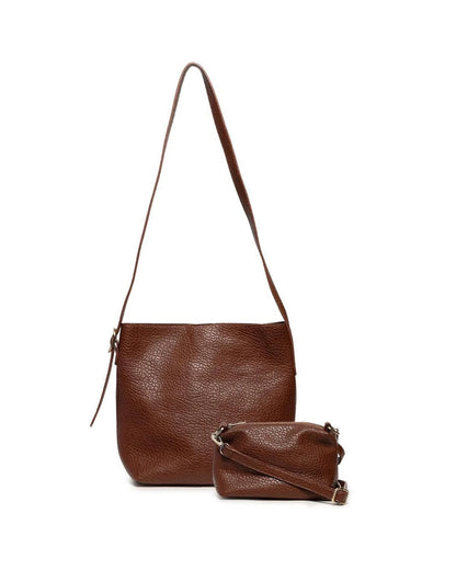 Andie 2-in-1 Bucket Crossbody in Walnut