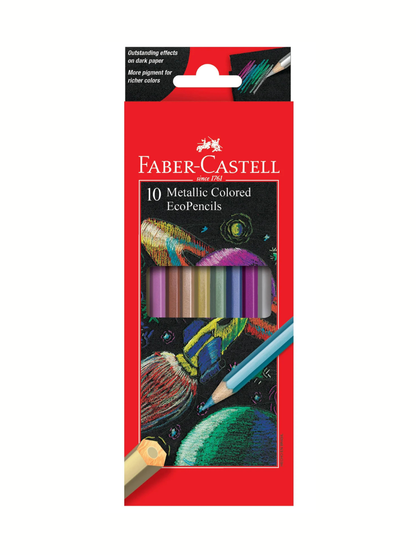 10 Count Metallic Color Pencils Set