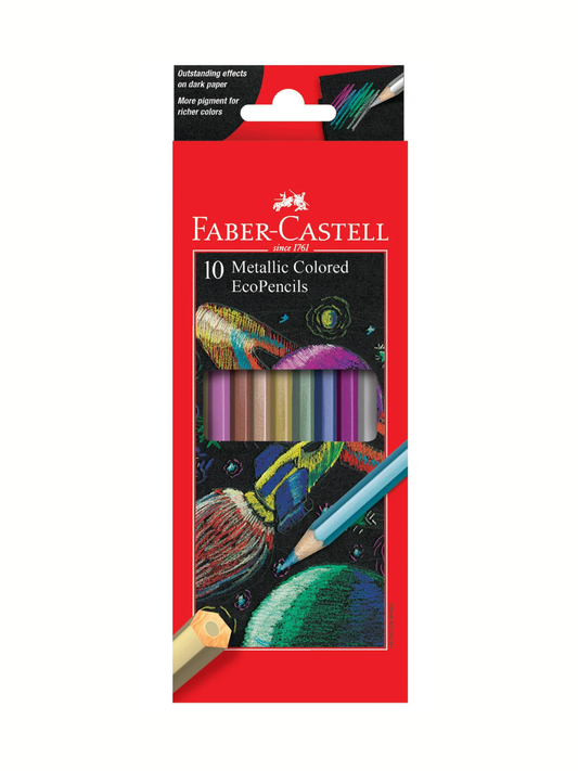 10 Count Metallic Color Pencils Set