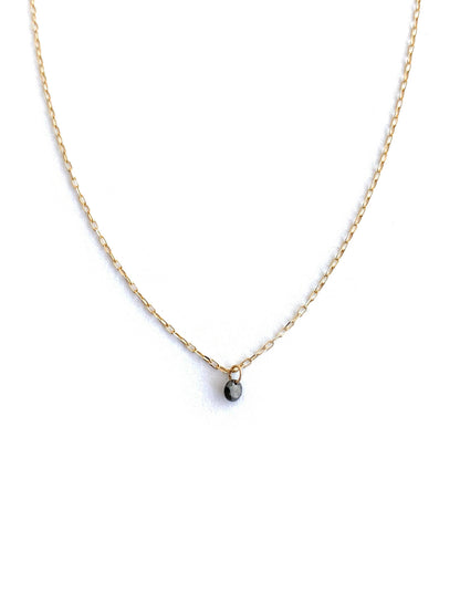 14k Gold Necklace with Black Diamond