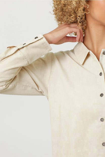 Washed Corduroy Shirt in Oatmeal