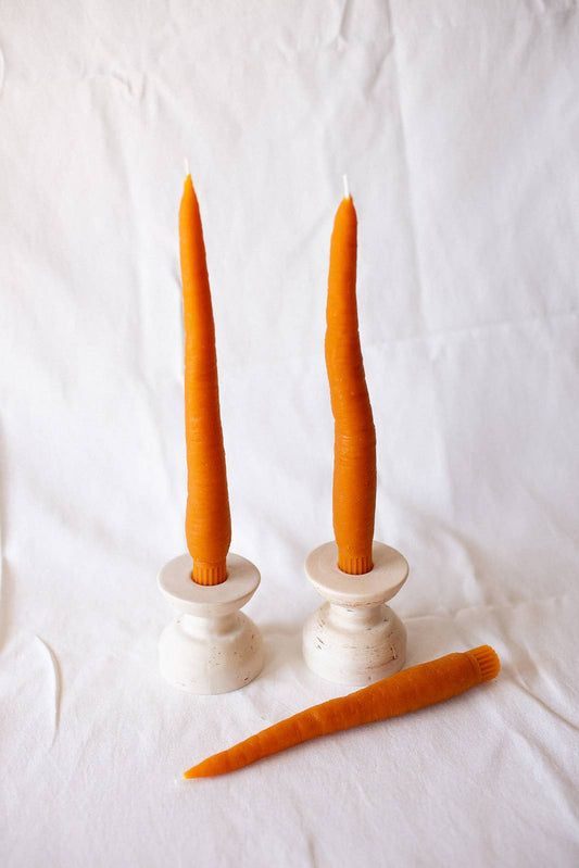 Carrot Taper Candle Set of 2