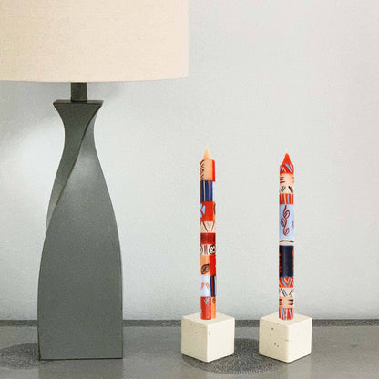 Uzushi Hand Painted Taper Candles Pair