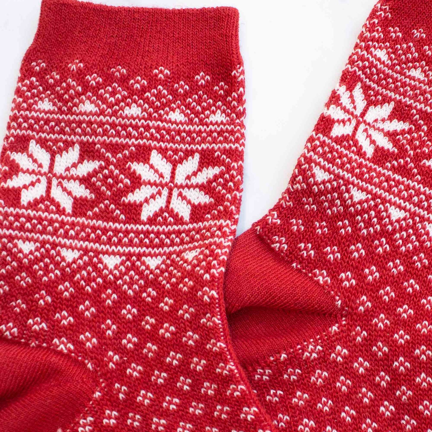 Red Snowflake Socks
