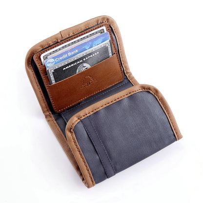 Coated Canvas Wallet in Navy