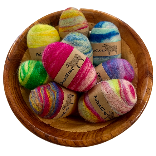 Assorted Felted Soap Bright Colors