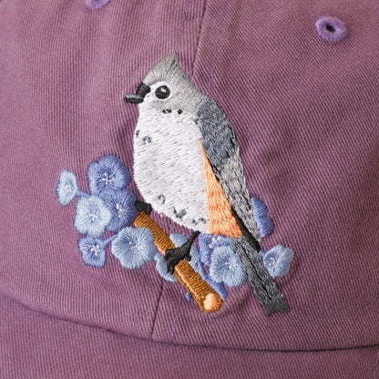 Tufted Titmouse Washed Hat in Plum