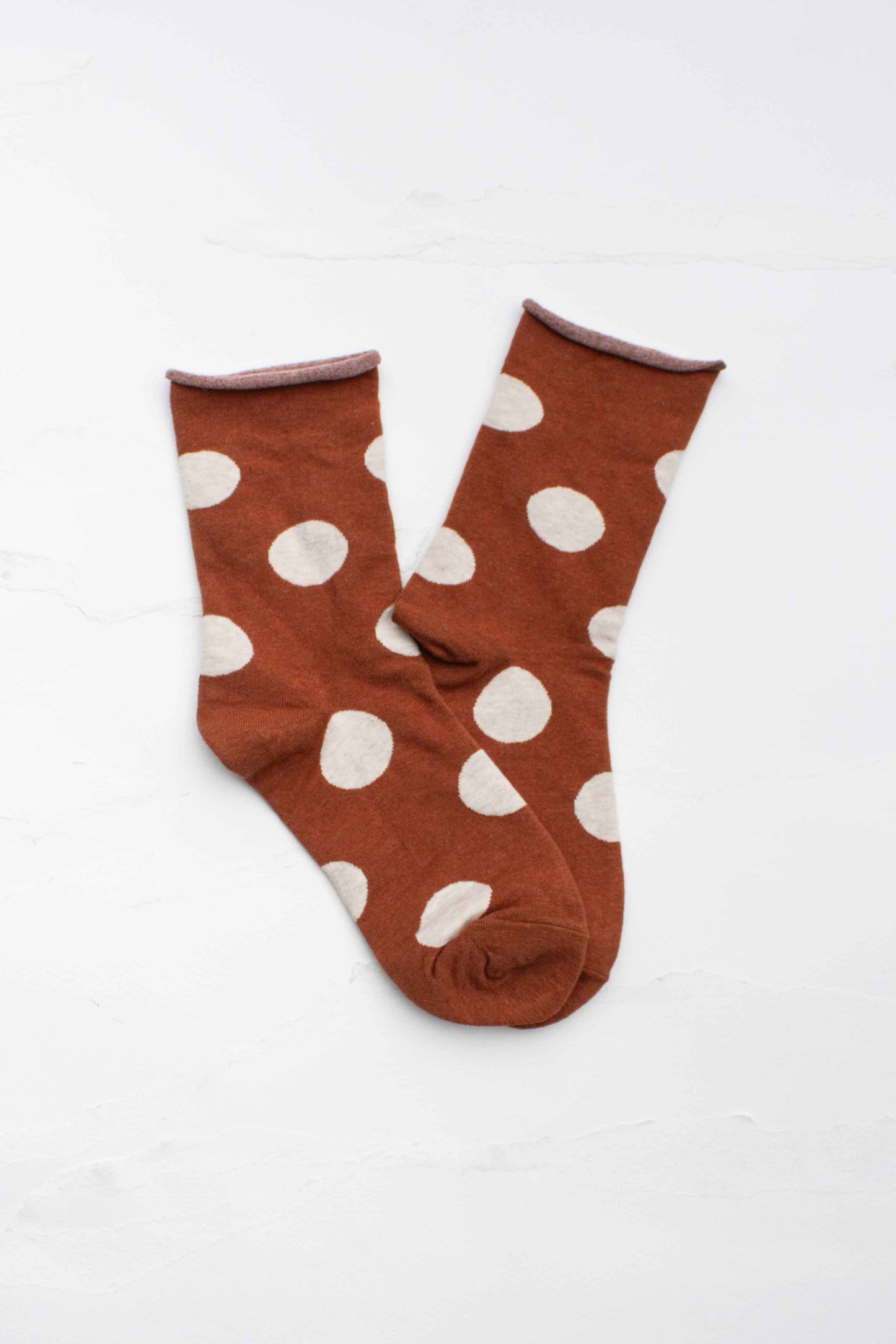 Brick Big Dot Crew Socks