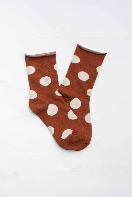 Brick Big Dot Crew Socks
