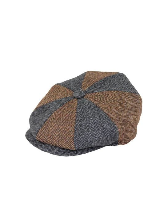Flat Cap in Brown & Grey