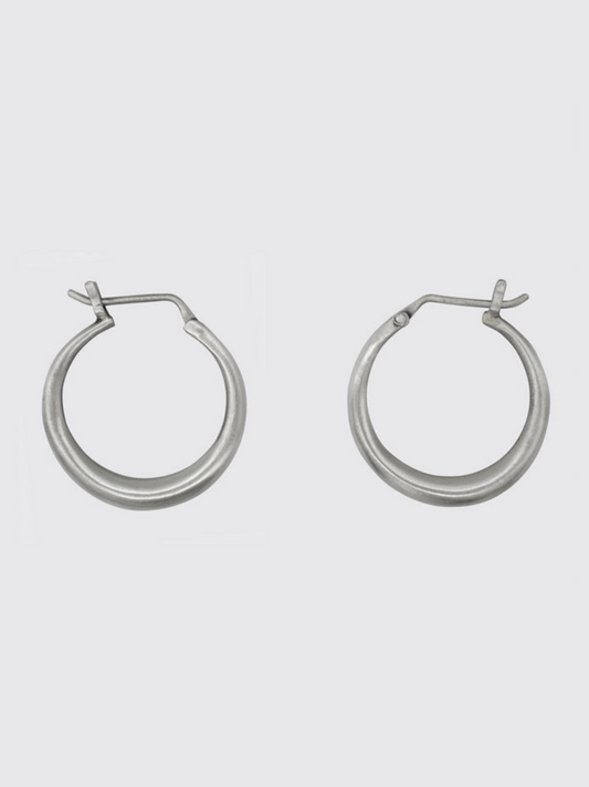 Medium Tapered Hoops in Sterling Silver