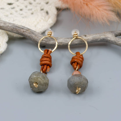 Labradorite & Sunstone Drop Earrings