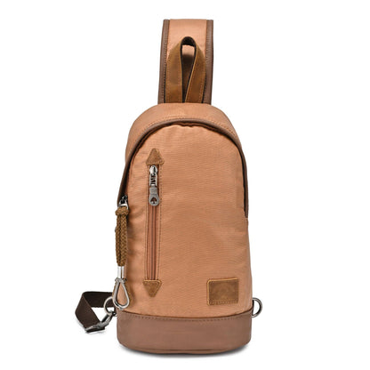 Coated Canvas Sling Bag in Burgundy