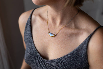 Crescent Moonstone Necklace | Austin Titus
