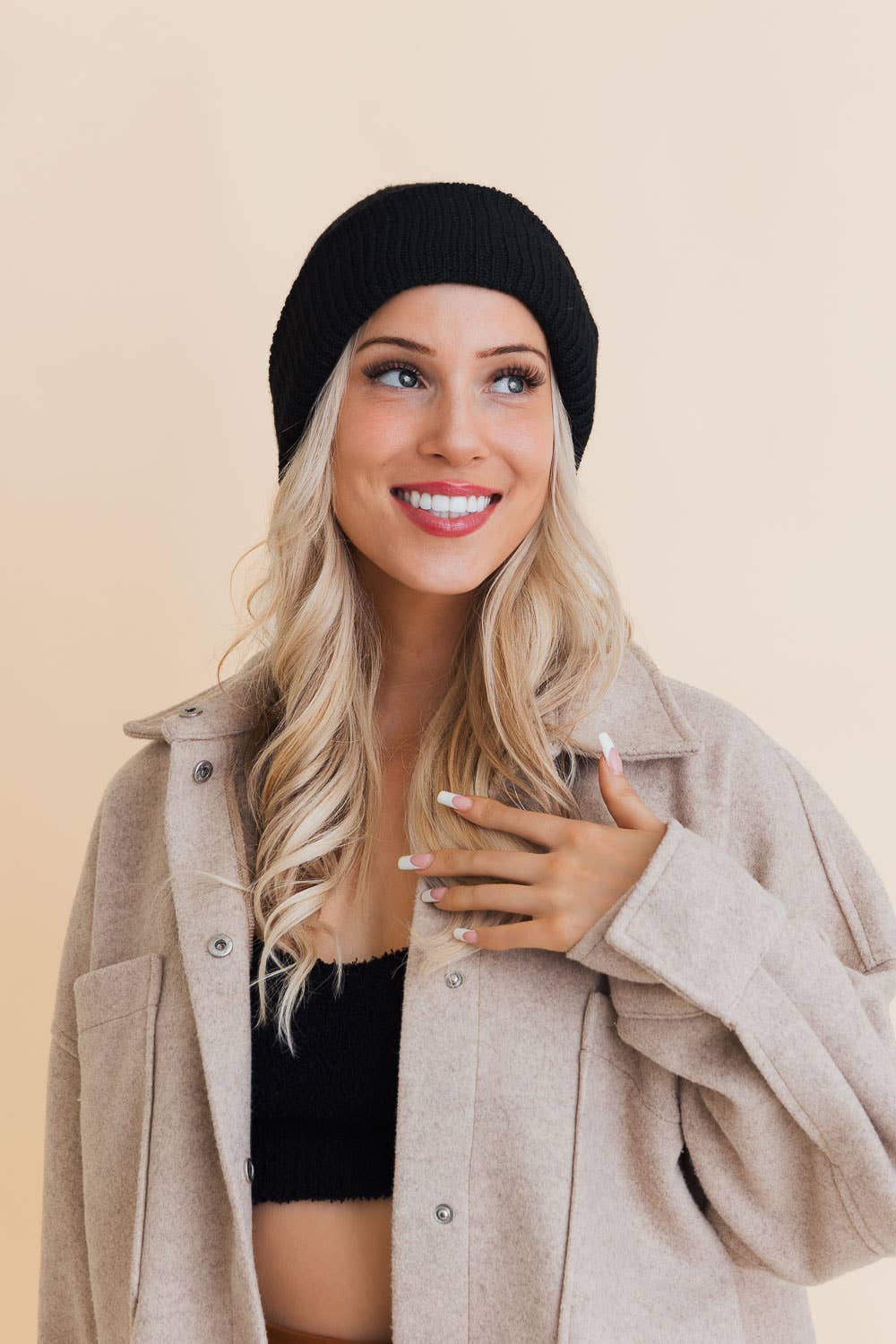Recycled Winter Beanie in Black