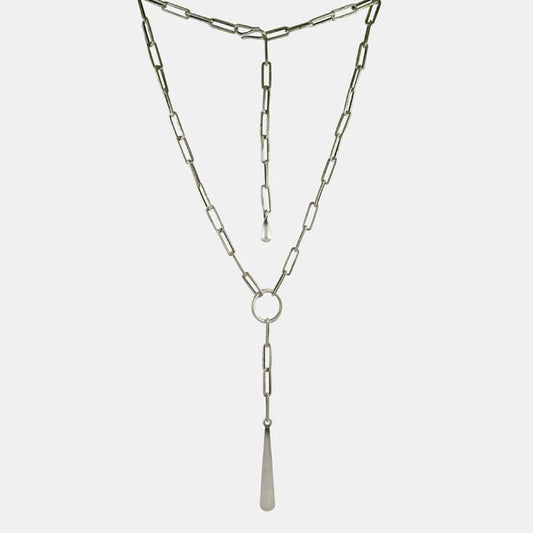 Paperclip Necklace with Large Drop | Jane Diaz