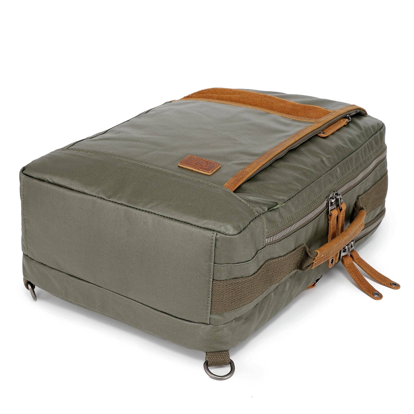 Madrone Coated Canvas Backpack in Army Green