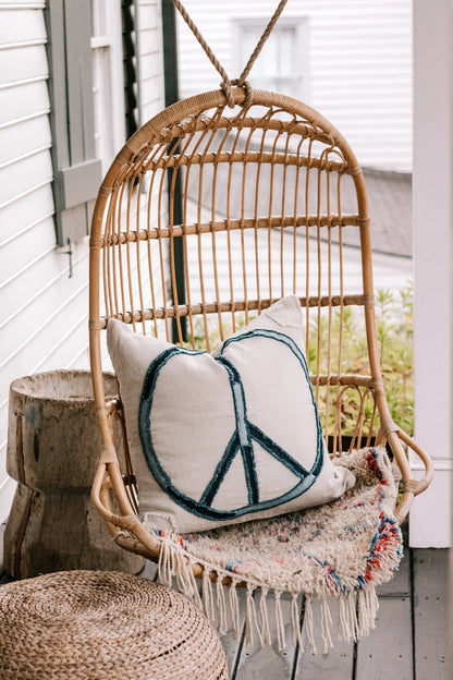 Recycled Denim Peace Pillow