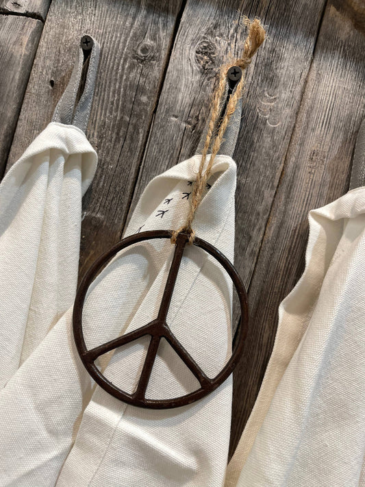 Metal Peace Sign Ornament