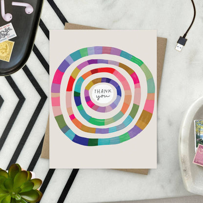 Colorful Rings Thank You Boxed Greeting Card Set