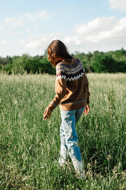 Brown & Burgundy Fair Isle Sweater