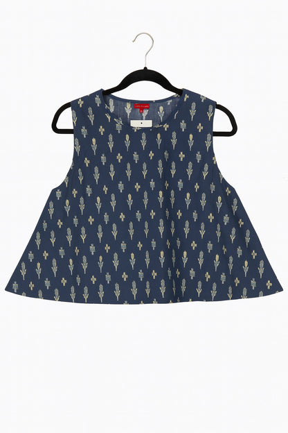 Suri A-Line Tank in Blue Flower Print | Yaza