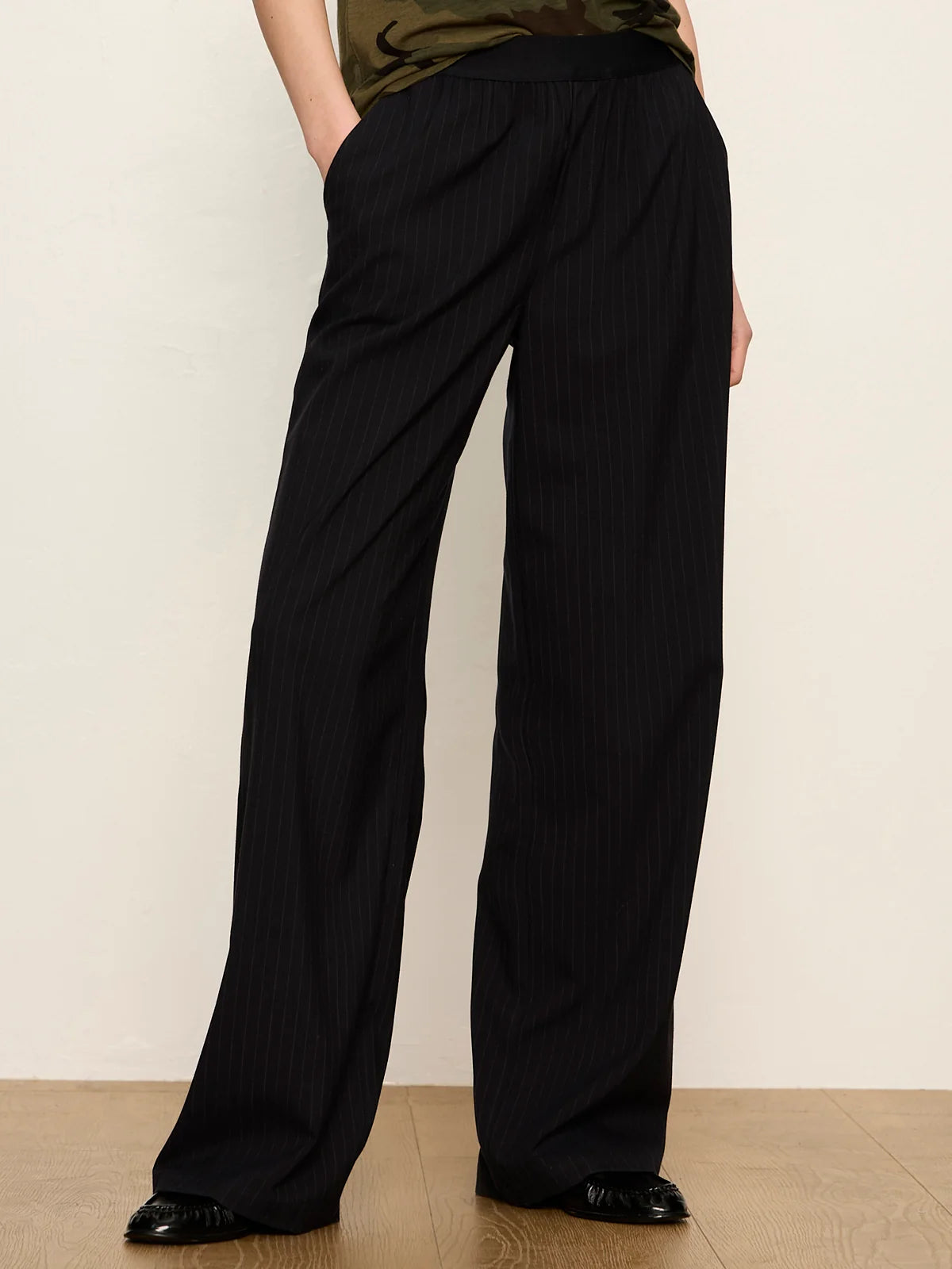 Uplift Comfy Trouser in Navy Pinstripe | Sanctuary