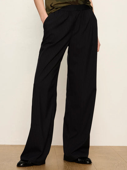 Uplift Comfy Trouser in Navy Pinstripe | Sanctuary