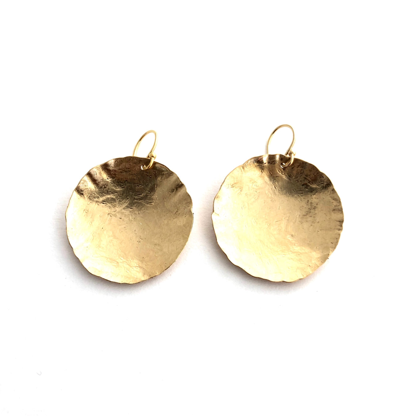 Large Concave Earrings in Gold