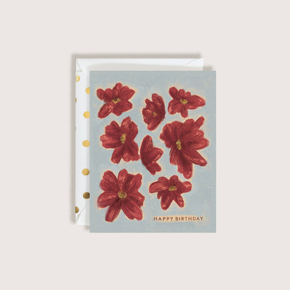 Painterly Flowers Birthday Card