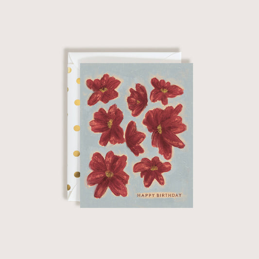 Painterly Flowers Birthday Card