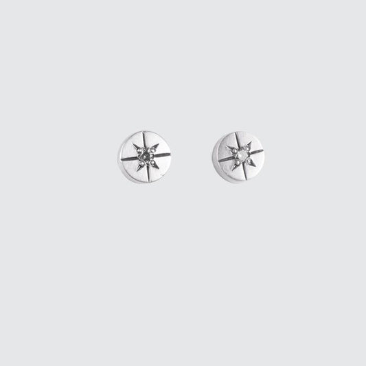 Disc Stud with Star Set Diamond | Jane Diaz
