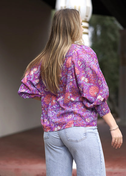 Anjou Cotton One Size Top in Magenta