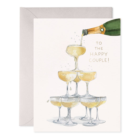 Champagne Tower Wedding Card