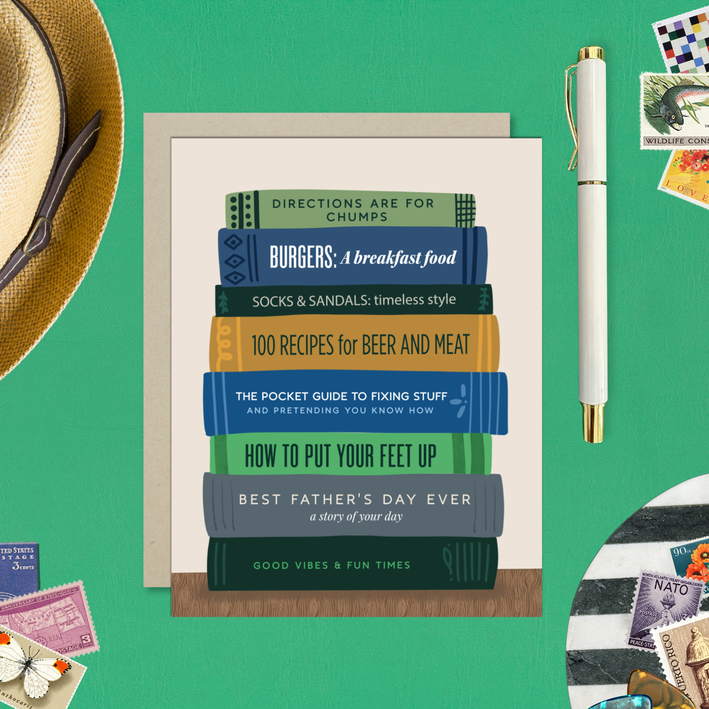 Dad Books Father's Day Card