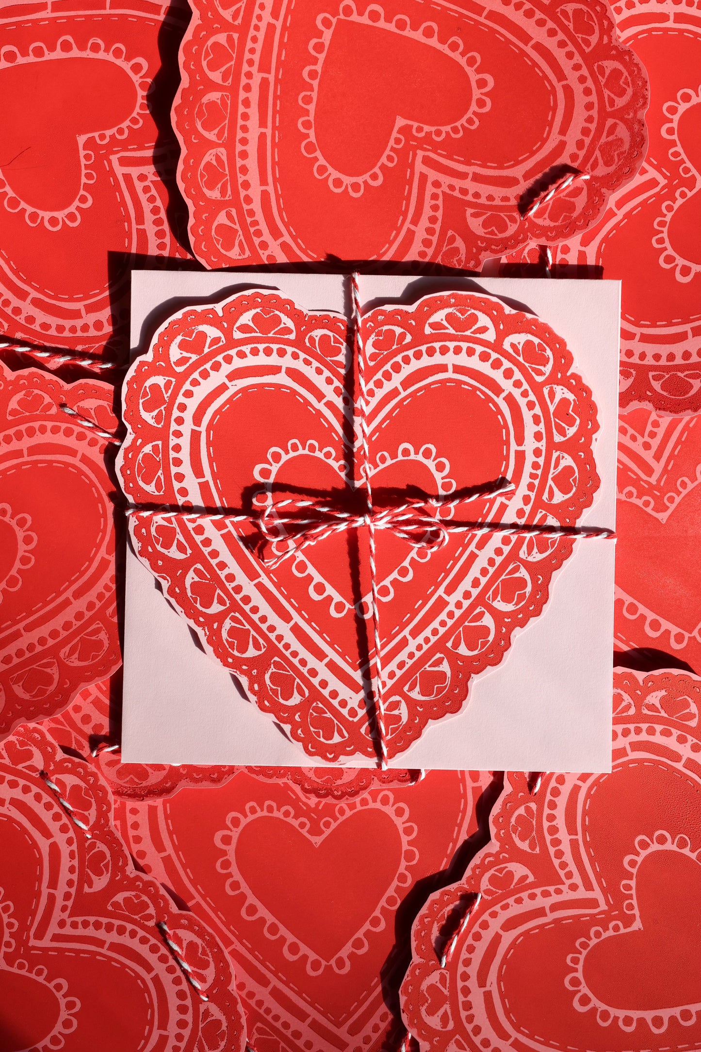 Block Printed Heart Card
