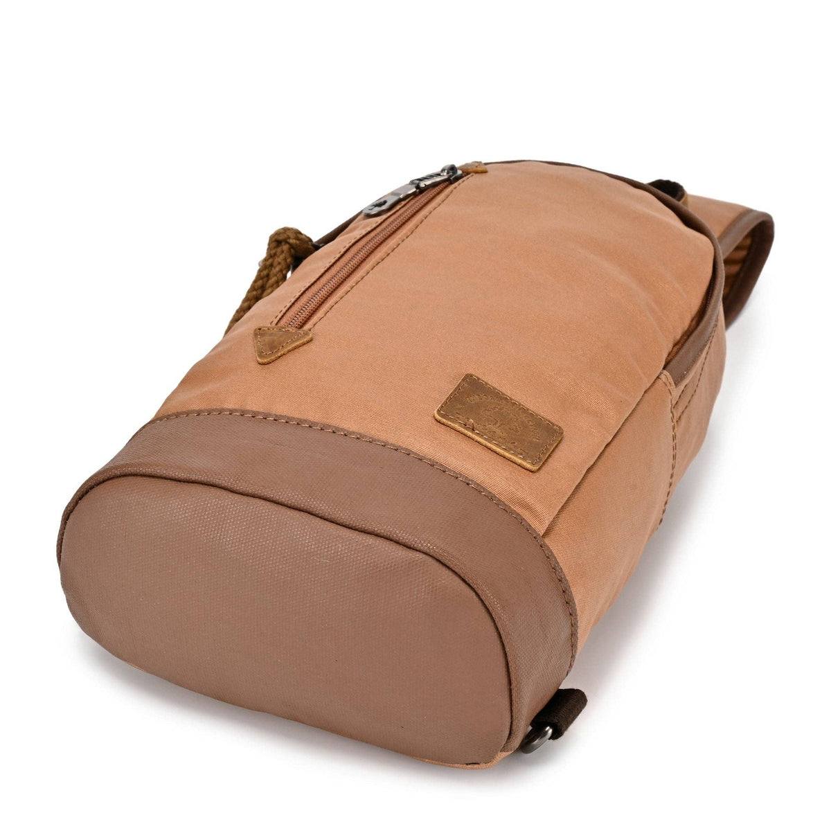 Coated Canvas Sling Bag in Burgundy
