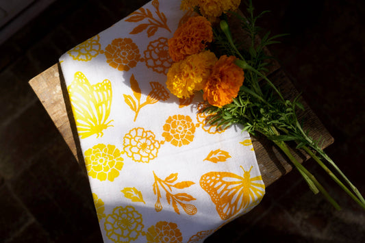Monarchs & Marigolds Flour Sack Dish Towel