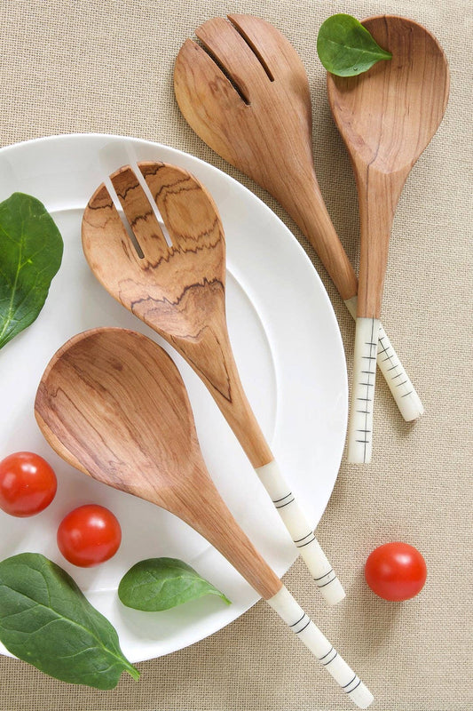 Wild Olive Wood Salad Servers