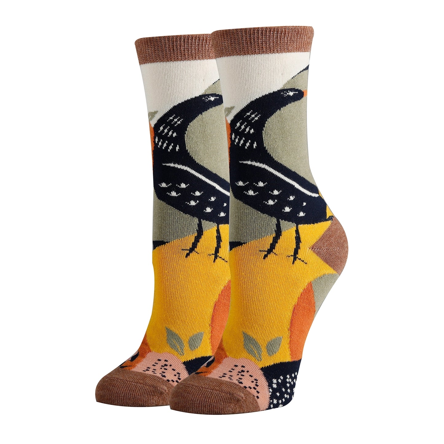 Aurora Fern Cotton Crew Socks