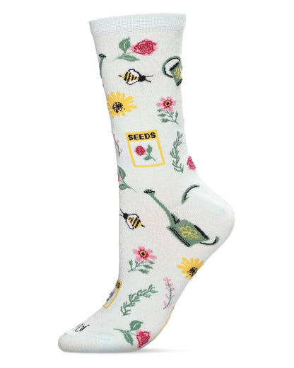 Flower Garden Bamboo Crew Socks