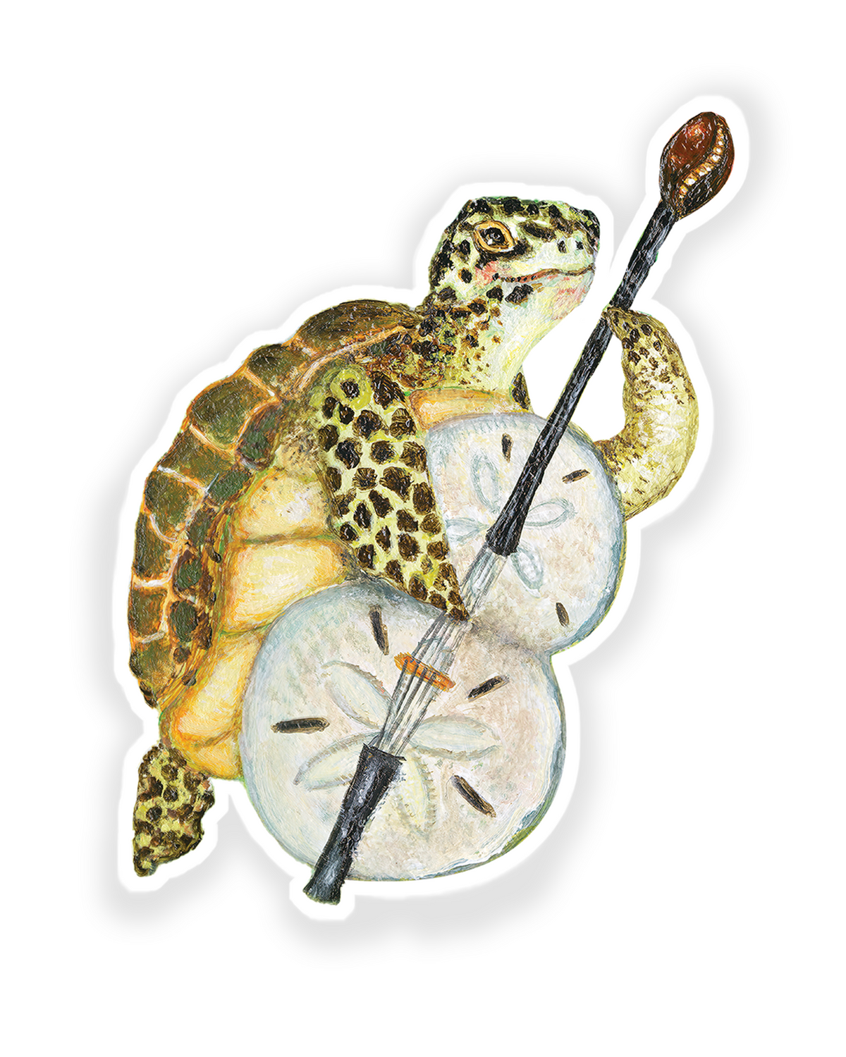 Sea Turtle Bassist Sticker