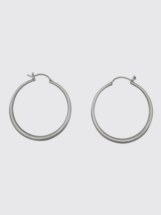 Large Tapered Hoops in Sterling Silver