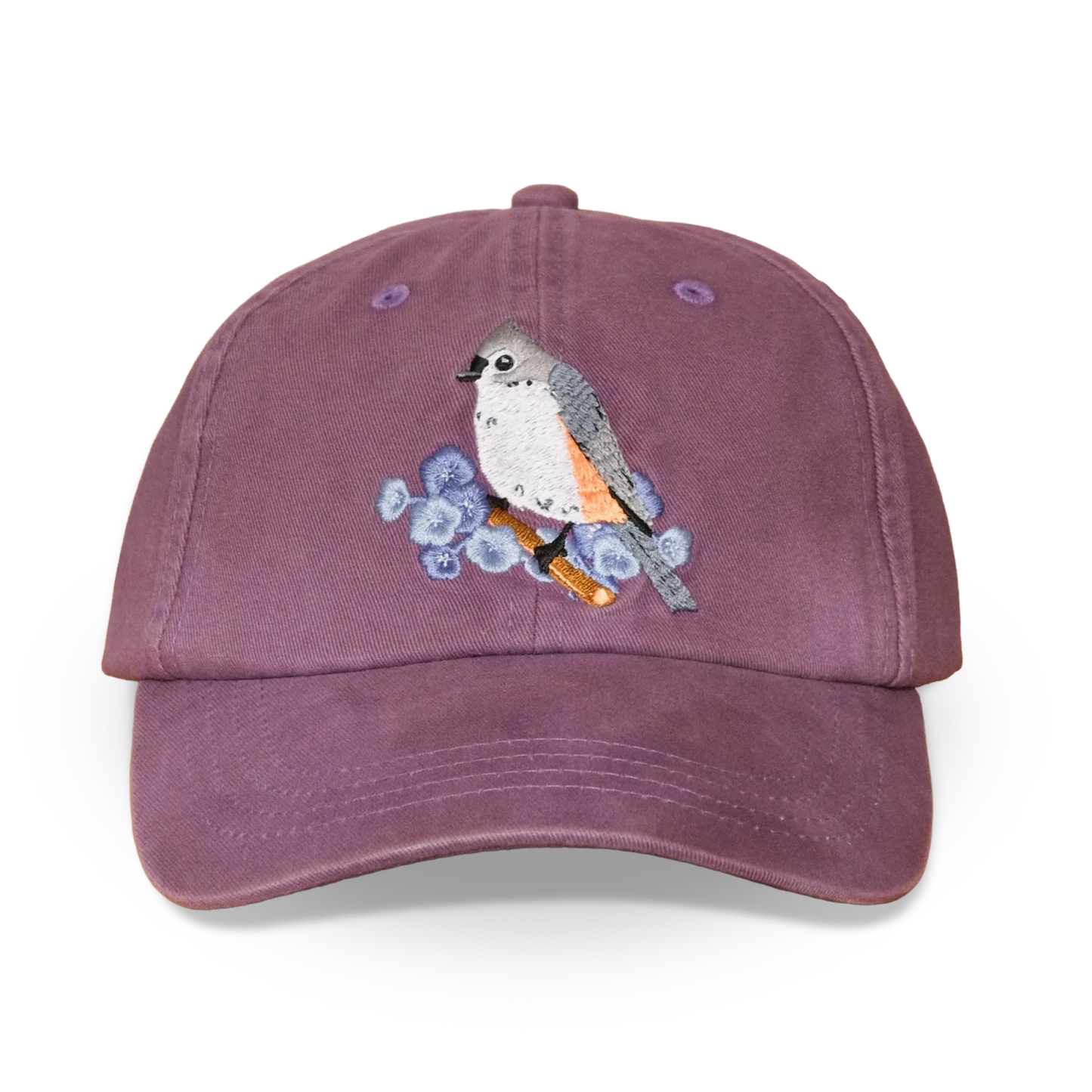 Tufted Titmouse Washed Hat in Plum