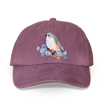Tufted Titmouse Washed Hat in Plum
