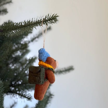 Felt Bear Trekking Ornament