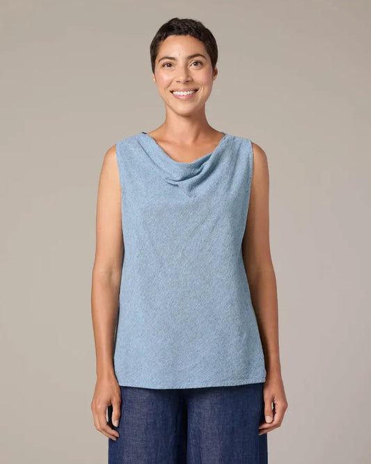 Crosshatch Draped Top in Bellflower | Cut•Loose