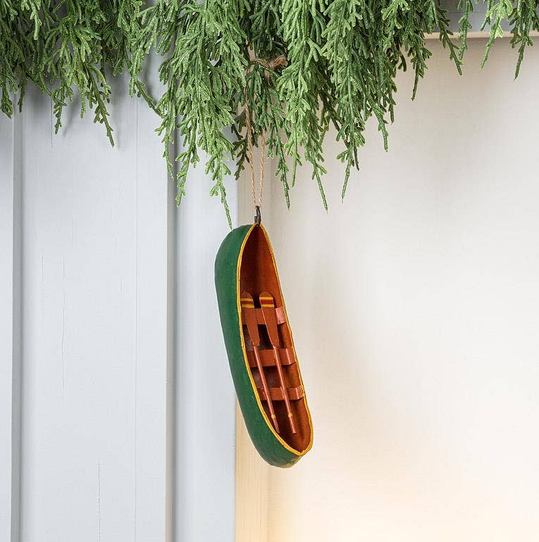 Green Canoe Ornament