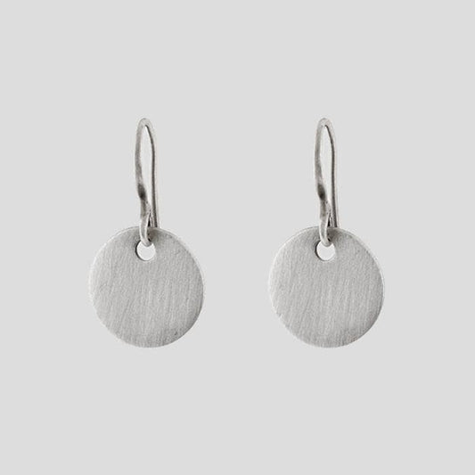 Silver Small Coin Drop Earrings | Jane Diaz