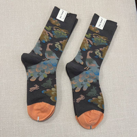 Peacock Oil Painting Socks